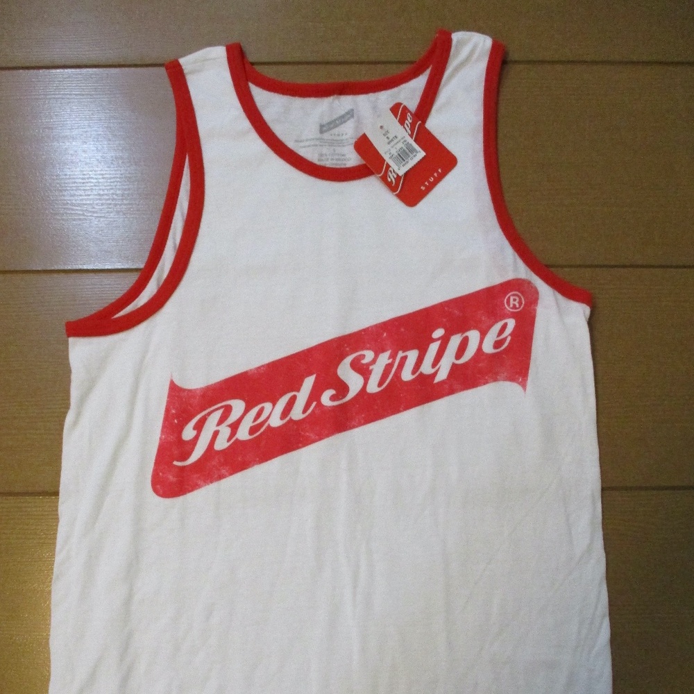 Red Stripe Jamaican Beer Old School Ringer T-Shirt Sleeveless Tank Top Men S